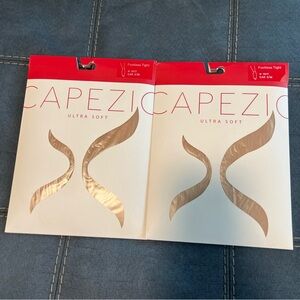 Capezio Ultra Soft Footless Tight #1917 Caramel size S/M 2 pair
